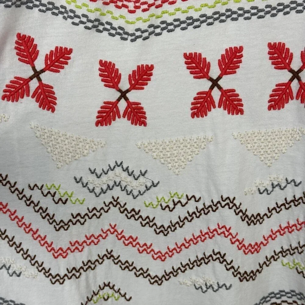 Johnny Was Open Front Cardigan XS Embroidery Southwestern Cotton Multicolor EUC